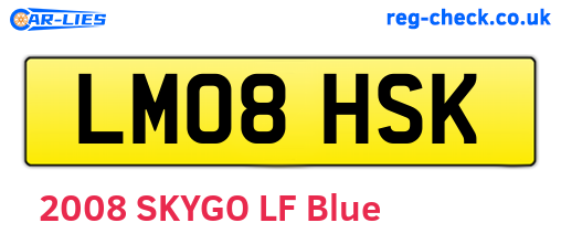 LM08HSK are the vehicle registration plates.