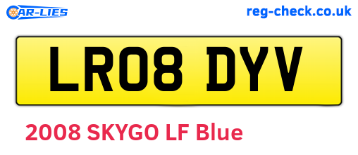 LR08DYV are the vehicle registration plates.