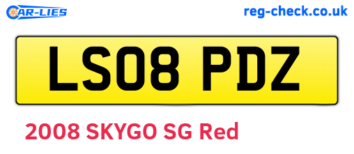 LS08PDZ are the vehicle registration plates.