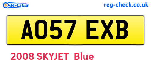 AO57EXB are the vehicle registration plates.