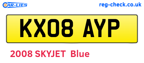KX08AYP are the vehicle registration plates.