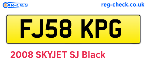 FJ58KPG are the vehicle registration plates.