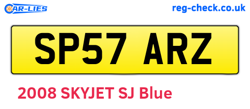 SP57ARZ are the vehicle registration plates.
