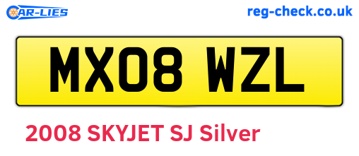 MX08WZL are the vehicle registration plates.