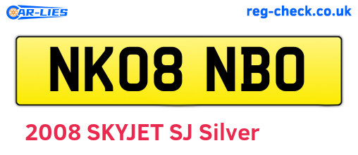 NK08NBO are the vehicle registration plates.