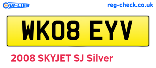 WK08EYV are the vehicle registration plates.