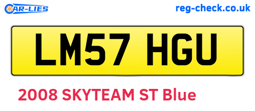 LM57HGU are the vehicle registration plates.