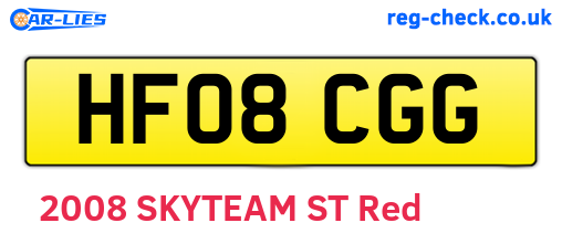 HF08CGG are the vehicle registration plates.