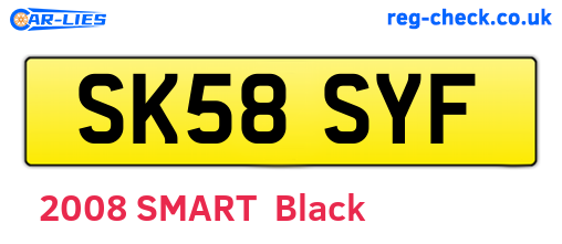 SK58SYF are the vehicle registration plates.