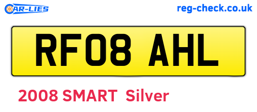 RF08AHL are the vehicle registration plates.