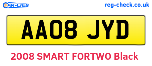 AA08JYD are the vehicle registration plates.