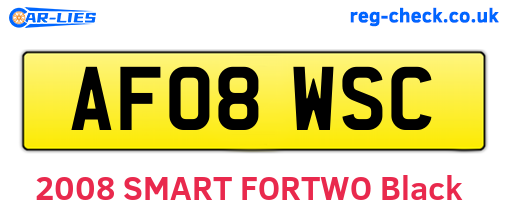 AF08WSC are the vehicle registration plates.