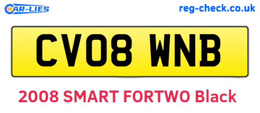CV08WNB are the vehicle registration plates.