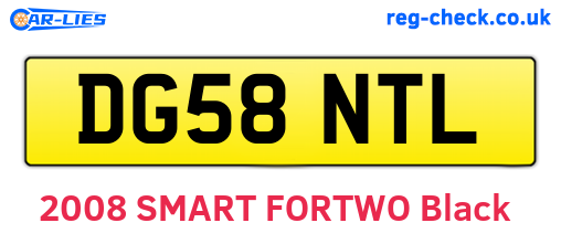 DG58NTL are the vehicle registration plates.