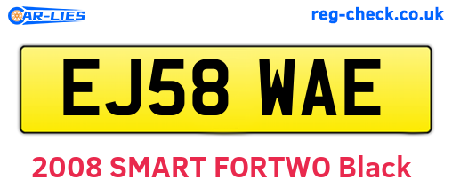 EJ58WAE are the vehicle registration plates.