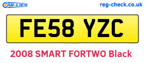 FE58YZC are the vehicle registration plates.
