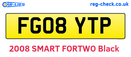 FG08YTP are the vehicle registration plates.