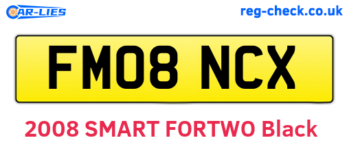 FM08NCX are the vehicle registration plates.