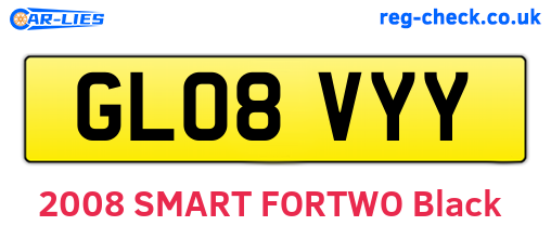 GL08VYY are the vehicle registration plates.