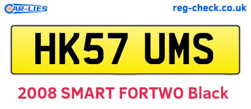 HK57UMS are the vehicle registration plates.