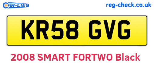 KR58GVG are the vehicle registration plates.