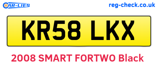 KR58LKX are the vehicle registration plates.