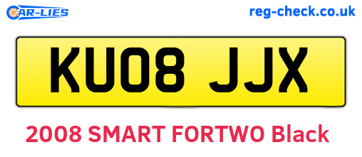 KU08JJX are the vehicle registration plates.