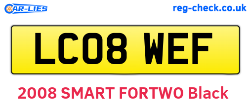 LC08WEF are the vehicle registration plates.