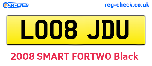 LO08JDU are the vehicle registration plates.