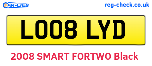 LO08LYD are the vehicle registration plates.