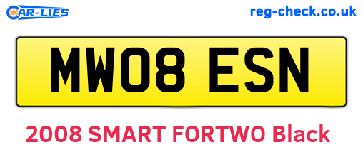 MW08ESN are the vehicle registration plates.