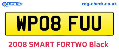 WP08FUU are the vehicle registration plates.