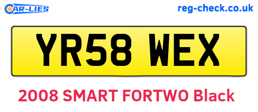 YR58WEX are the vehicle registration plates.