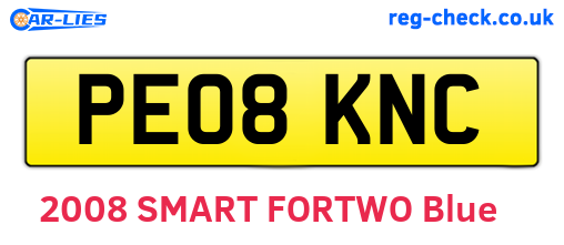 PE08KNC are the vehicle registration plates.