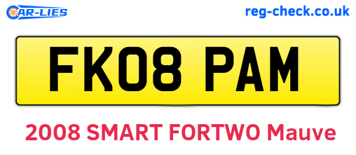 FK08PAM are the vehicle registration plates.