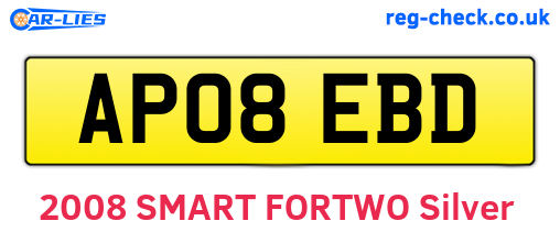 AP08EBD are the vehicle registration plates.