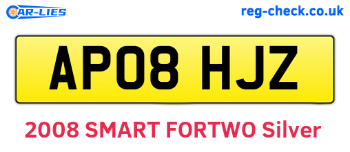 AP08HJZ are the vehicle registration plates.