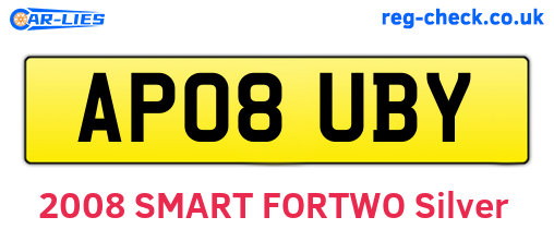 AP08UBY are the vehicle registration plates.