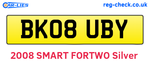 BK08UBY are the vehicle registration plates.