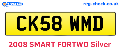 CK58WMD are the vehicle registration plates.