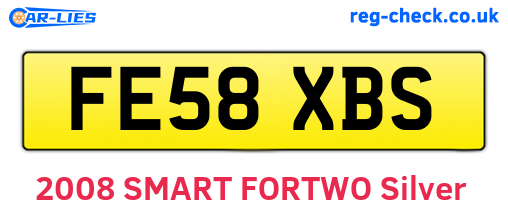 FE58XBS are the vehicle registration plates.