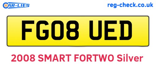 FG08UED are the vehicle registration plates.