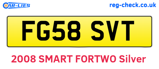 FG58SVT are the vehicle registration plates.