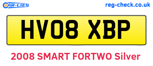 HV08XBP are the vehicle registration plates.