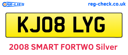 KJ08LYG are the vehicle registration plates.