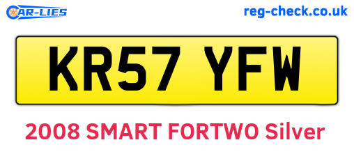 KR57YFW are the vehicle registration plates.