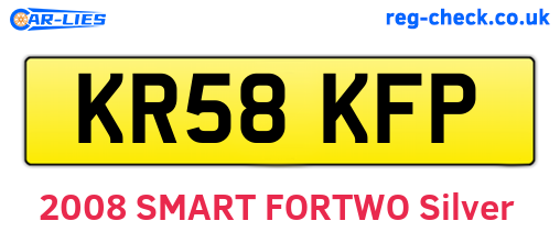 KR58KFP are the vehicle registration plates.