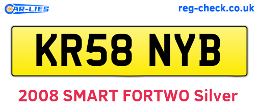 KR58NYB are the vehicle registration plates.