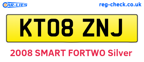 KT08ZNJ are the vehicle registration plates.