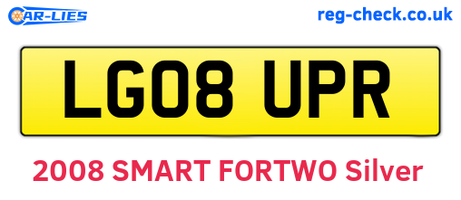 LG08UPR are the vehicle registration plates.